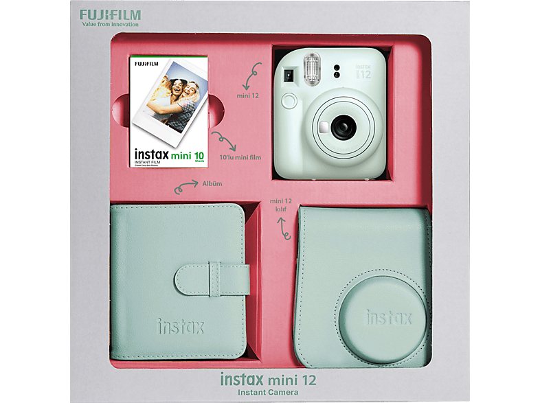 FUJIFILM Instax Mini 12 Bundle Box Anlık Fotoğraf Makinesi Nane Yeşili