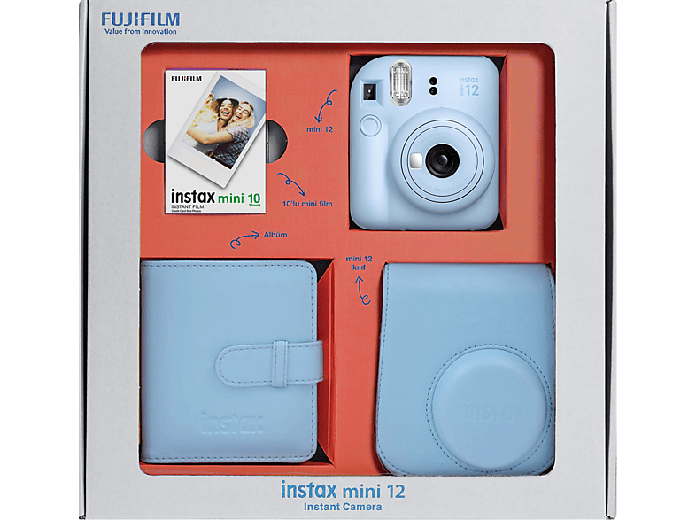 FUJIFILM Instax Mini 12 Bundle Box Anlık Fotoğraf Makinesi Pastel Mavi