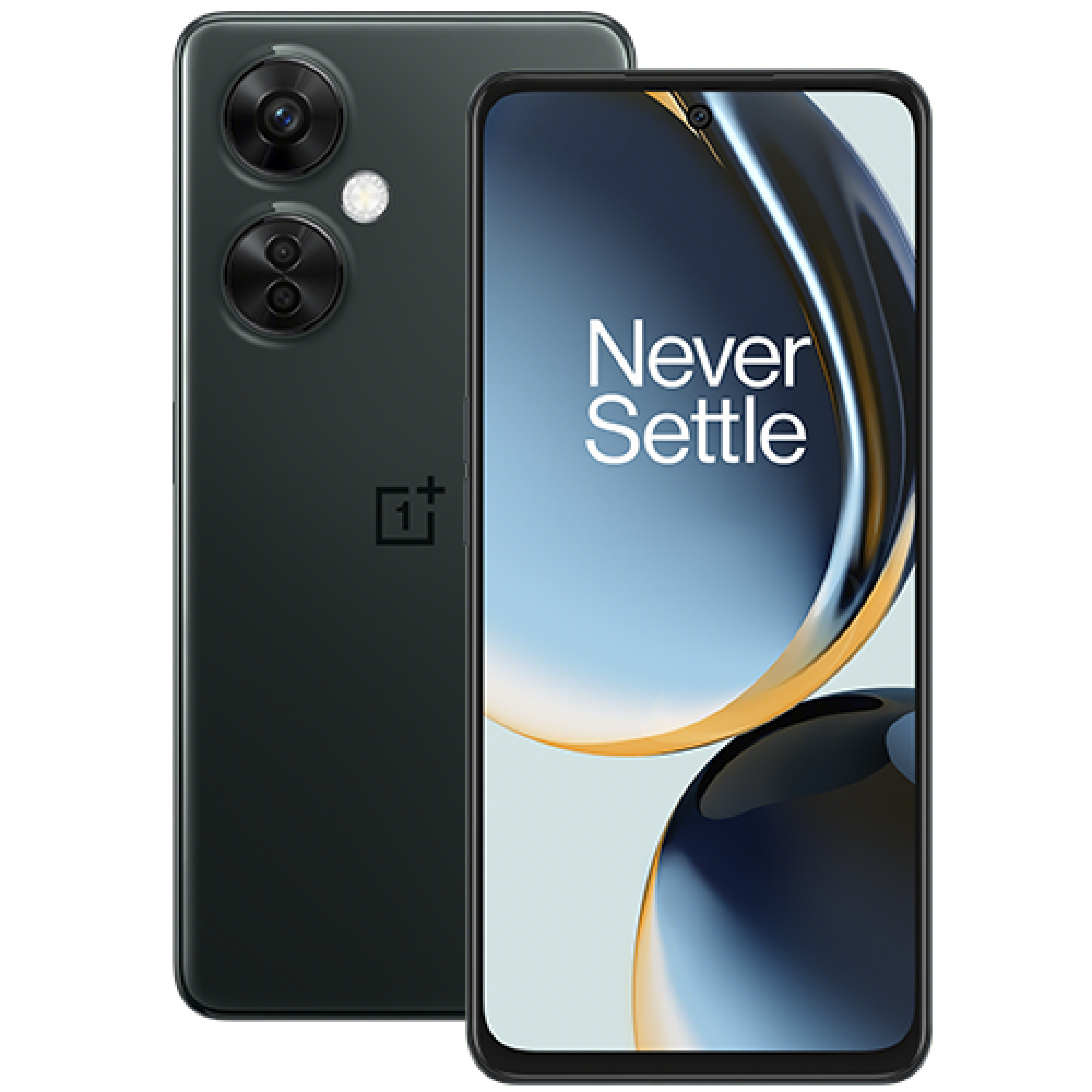 Un smartphone verde oscuro sobre un fondo negro, con configuración de cámara dual.