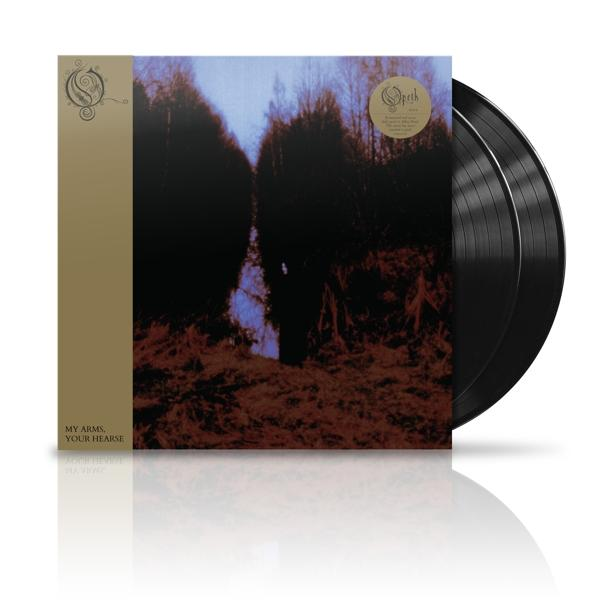 Opeth album borító, fekete bakelit lemezek. A borító egy elmosódott erdei jelenetet mutat.