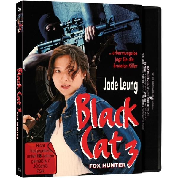 DVD-Cover für „Black Cat 3“. Zeigt eine Frau, einen Mann mit Waffe und Text.