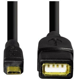 Dwa czarne kable USB. Jeden ma standardowe USB, drugi micro USB. Oba mają czarną plastikową obudowę.