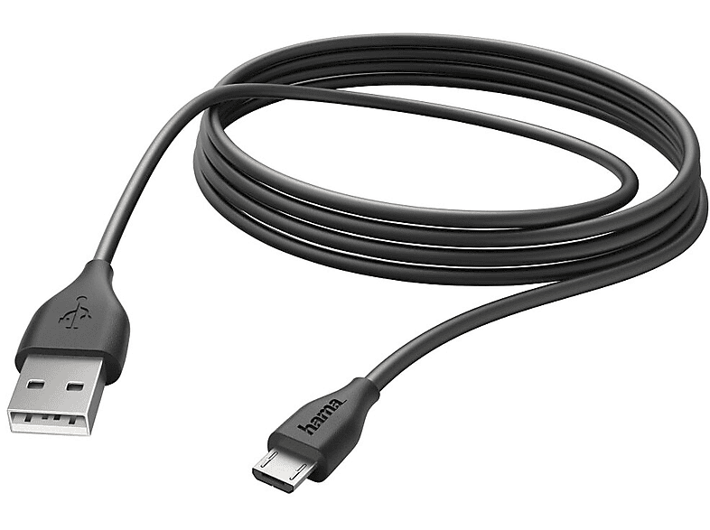 Zdjęcia - Kabel Hama   USB - microUSB  3m Czarny (wtyk wtyk)