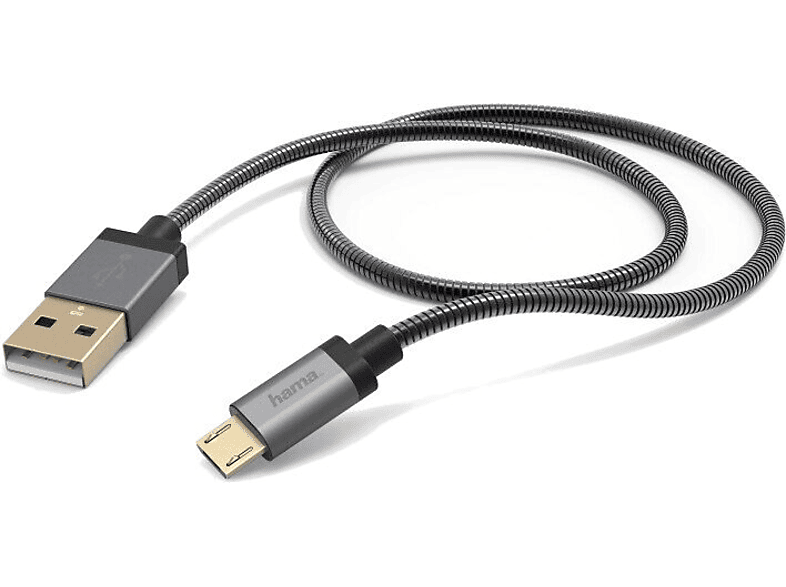 Zdjęcia - Kabel Hama   microUSB, 1,5 m Antracyt 