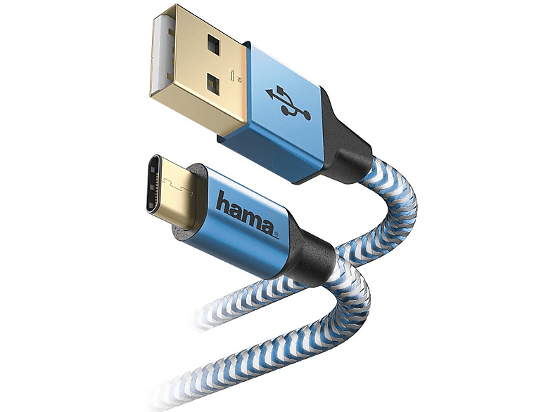 Zdjęcia - Kabel Hama   Reflected USB Typ A-USB typ C 1.5M Niebieski Biało-niebies 