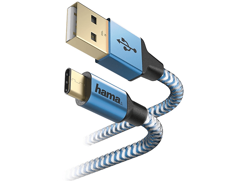 Фото - Кабель Hama Kabel  Reflected USB Typ A-USB typ C 1.5M Niebieski Biało-niebies 