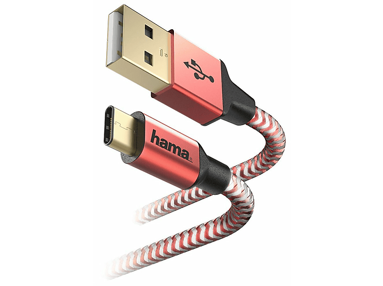 Zdjęcia - Kabel Hama  USB typ C  Reflected 1.5m Czerwony 00178296 Czerwono-biały 
