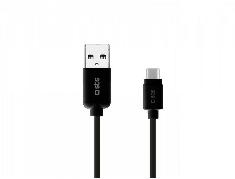 Czarno-biały kabel USB z dwoma końcami.