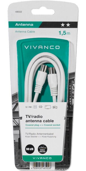 Kabel antenowy VIVANCO 48502 WT - GN 1.5m. 90dB Biały