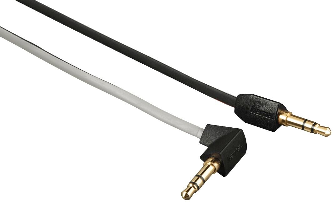 Kabel HAMA Jack 3.5 mm - Jack 3.5 mm (wtyk - wtyk kątowy) 0.75m