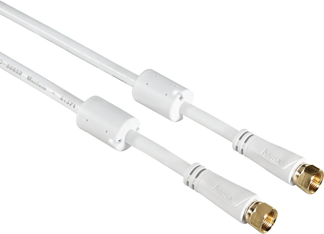 Kabel HAMA SAT wtyk F - wtyk F biały 10m