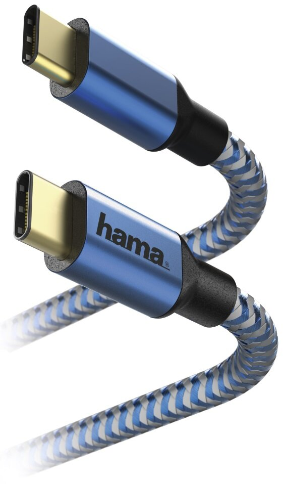 Kabel HAMA Ładujący/data Reflected USB typ C - USB typ C 1.5m Niebieski