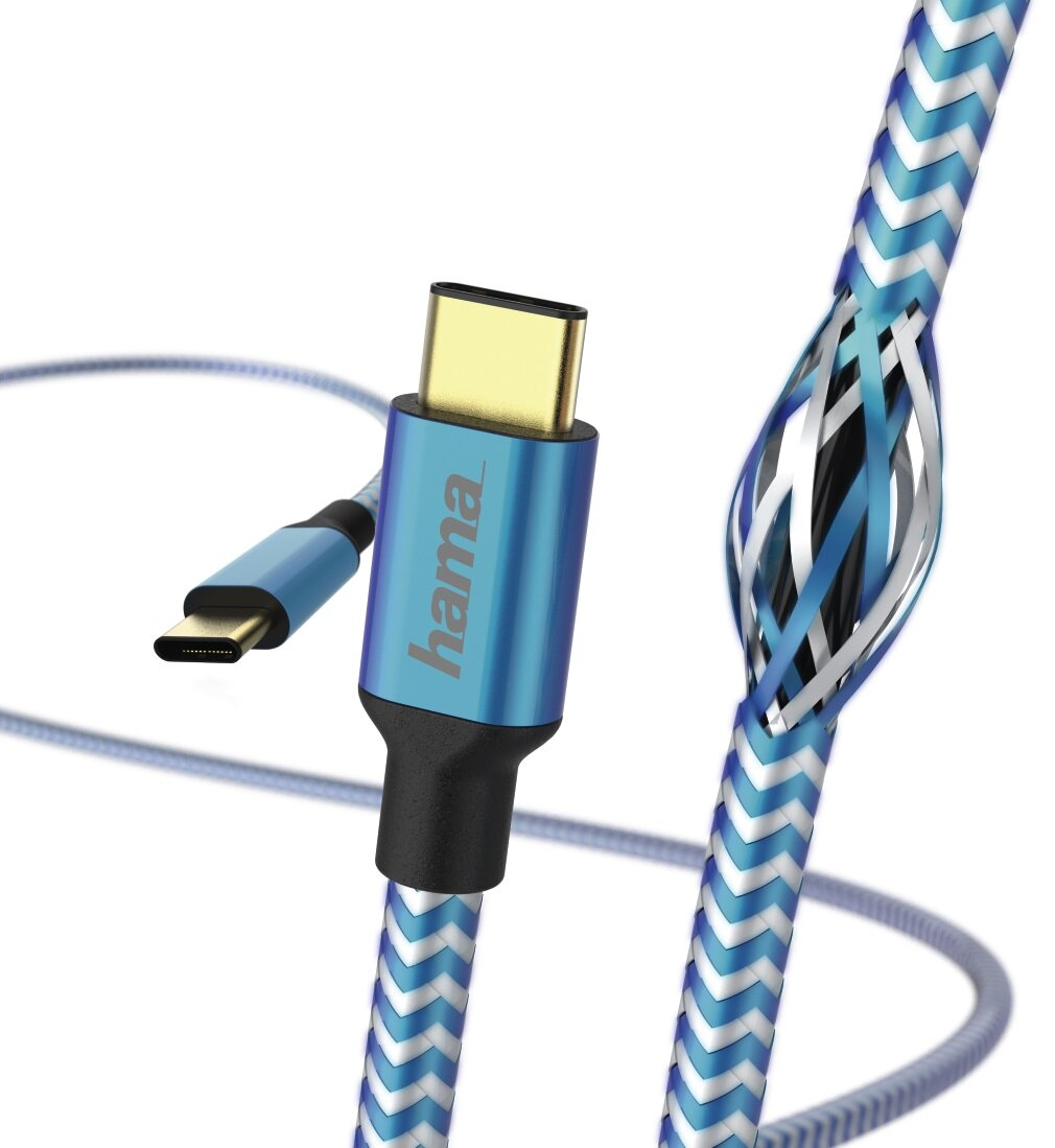 Kabel HAMA Ładujący/data Reflected USB typ C - USB typ C 1.5m Niebieski