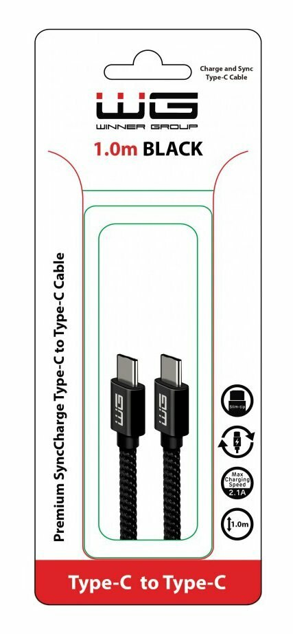 Kabel USB-C WG 1m Czarny 7932