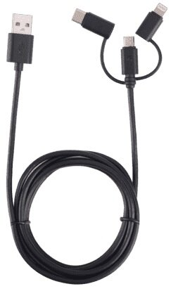 Kabel ISY IUC-3100 USB-Lightning/microUSB/USB typ C 1.6m
