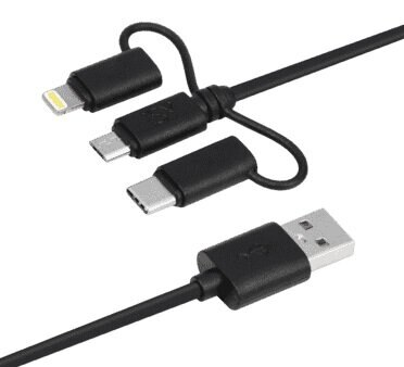 Kabel ISY IUC-3100 USB-Lightning/microUSB/USB typ C 1.6m