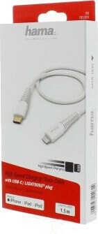 Kabel ładujący HAMA Lightning - USB-C 1,5 m Biały