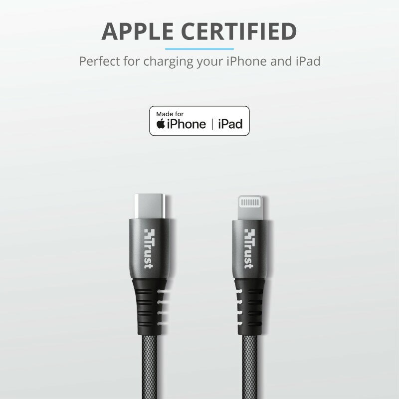 Kabel USB TRUST Keyla Extra-Strong USB-C To Lightning Cable 1m