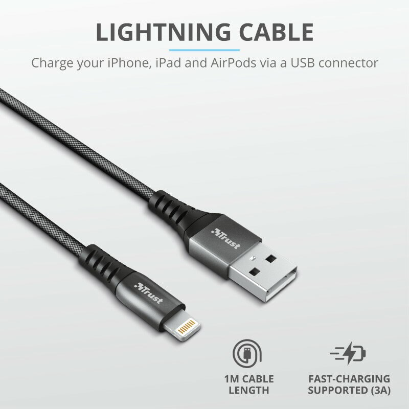 Kabel USB TRUST Keyla Extra-Strong USB To Lightning Cable 1m