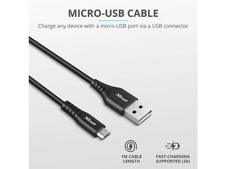 Kabel USB TRUST Ndura To micro-USB Cable 1m – zdjęcie 2