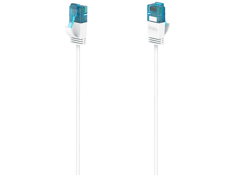 Zdjęcia - Kabel krosowy Hama Kabel sieciowy  CAT 6a 10 Gbit/s U/UTP Flexi-Slim 1,5m Biały 