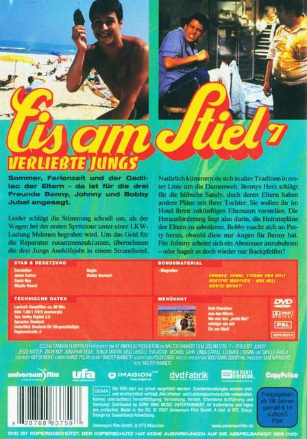 DVD-Cover mit zwei Männern ohne Hemd, Eis und deutschem Text über einen Film.