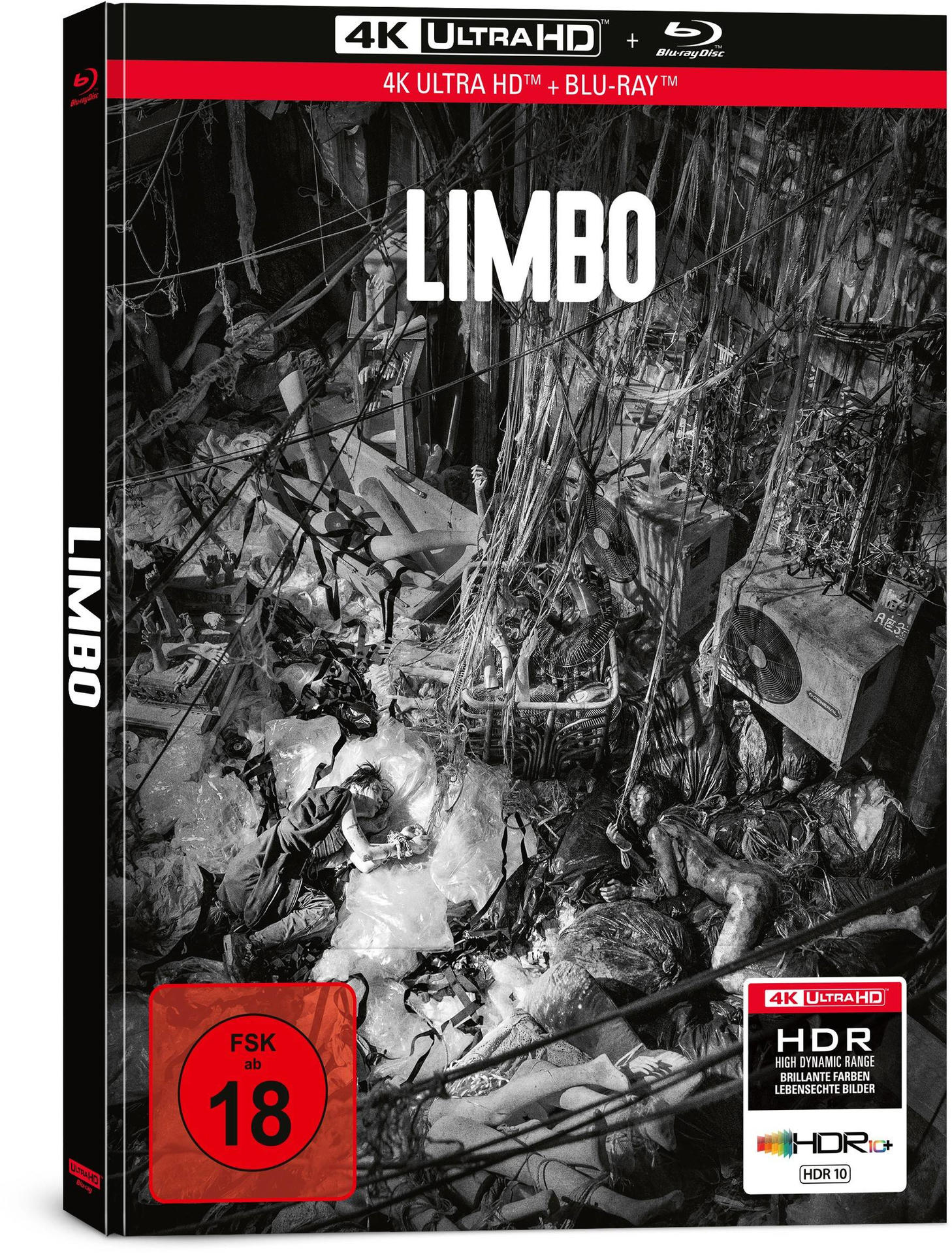 DVD-Hülle für den Film 'Limbo'. Enthält ein dunkles Schwarzweißbild mit Text.