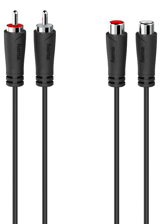 Przedłużacz audio HAMA 2 wtyki RCA - 2 gniazda RCA 1,5m 205259