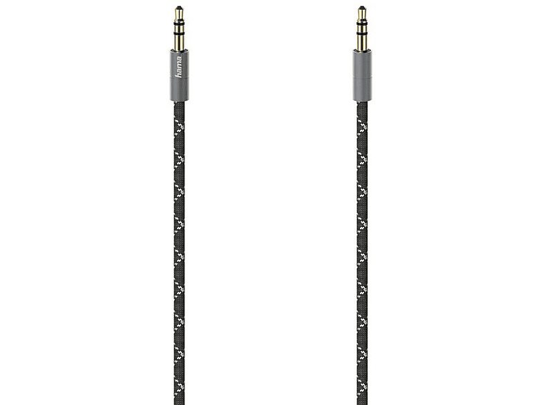 Zdjęcia - Kabel Hama   Premium Jack 3.5 mm - 3,5  0,75 m Czarno-szary (wtyk wtyk)