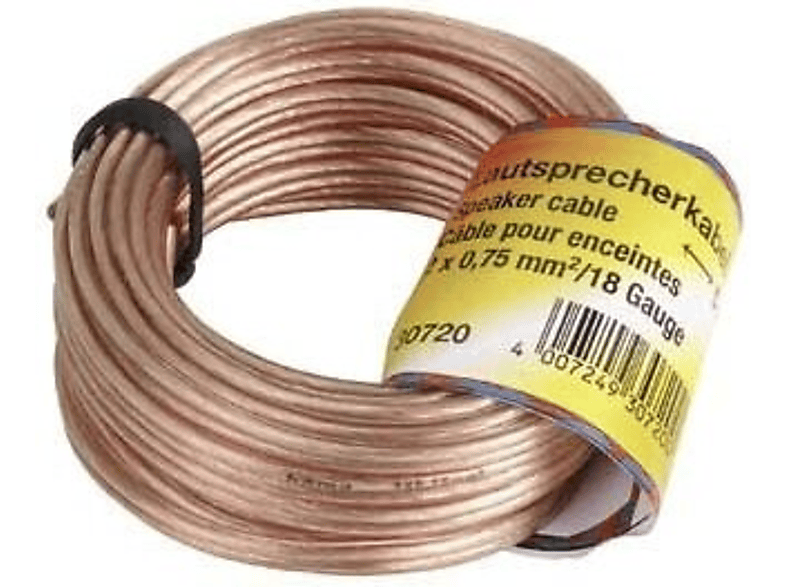 Zdjęcia - Kabel Hama   głośnikowy 2x0.75mm 10m Przezroczysty 