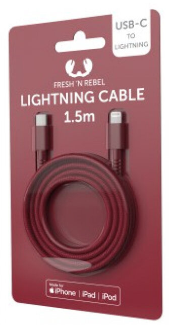 Kabel USB FRESH N REBEL USB-C to Lightning Ruby Red 1,5 m