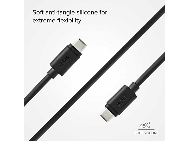 Kabel SBS USB Type C 3.1 1.5m Czarny – zdjęcie 3