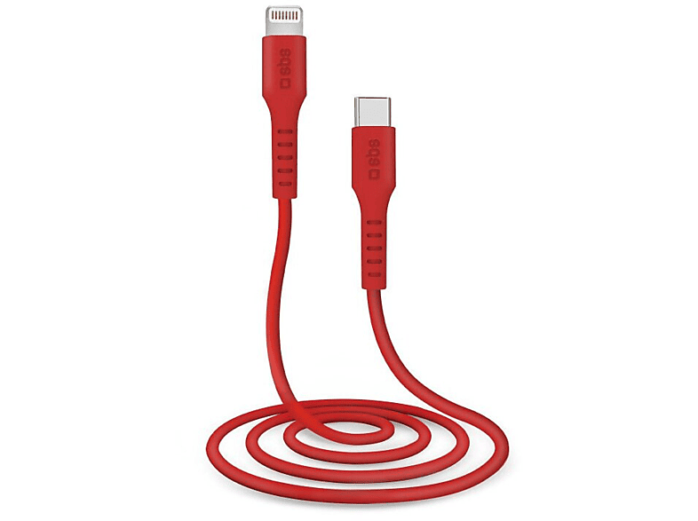Zdjęcia - Kabel SBS   Lightning - USB C 1m Czerwony do transmisji danych i ładowan 