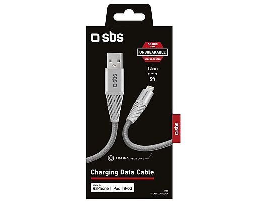 Kabel SBS Unbreakable USB-A Lightning 1,5m