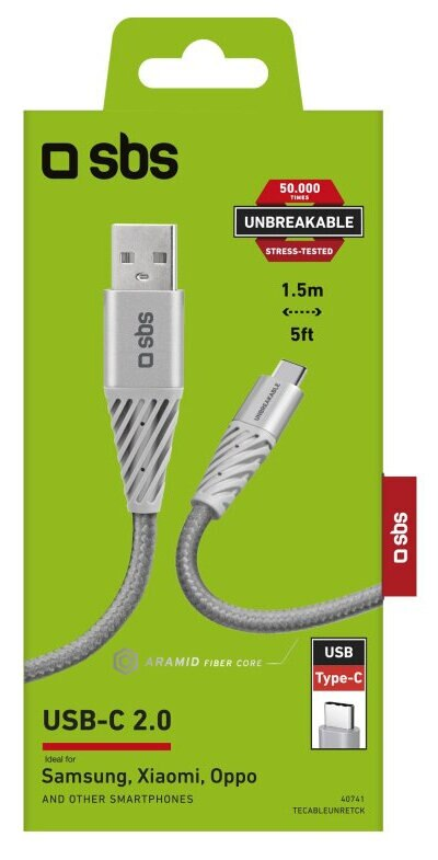 Kabel SBS Unbreakable USB-A - USB-C 1,5m
