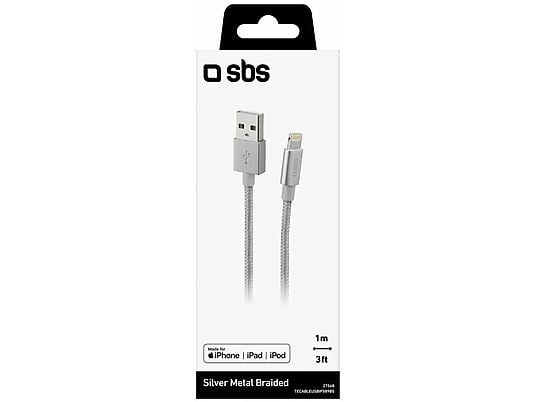 Kabel SBS USB - Lightning 1m Srebrny