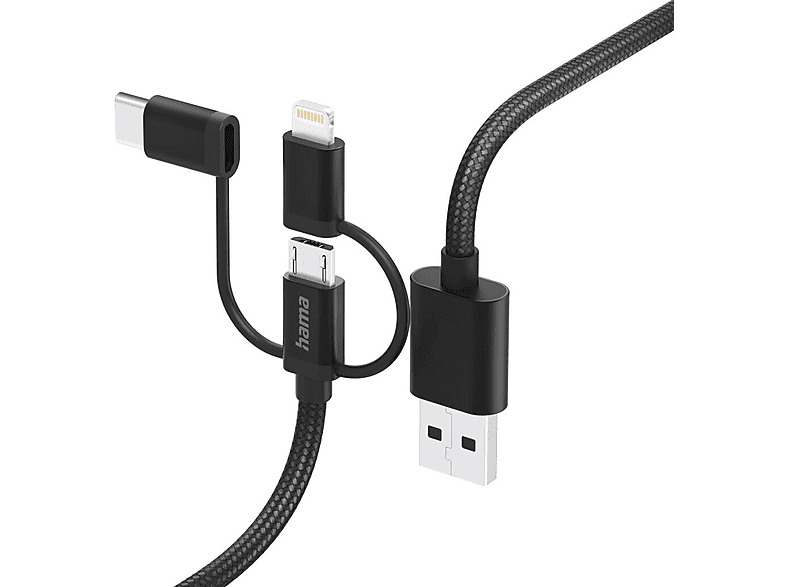 Hama 3w1 USB-C LIGHT 1,5m Czarny – zdjęcie 3