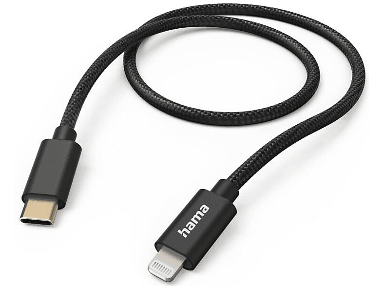 Zdjęcia - Kabel Hama   Ładujący/data Fabric USB-C - Lightning 1.5m Czarny 