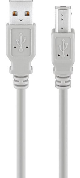 Dwa białe kable USB, jeden ze złączem USB-A, a drugi z innym złączem.