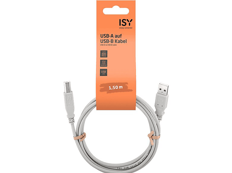 Kabel USB do drukarki ISY IUB-1015 USB-A - USB-B 1.5m Czarny – zdjęcie 3