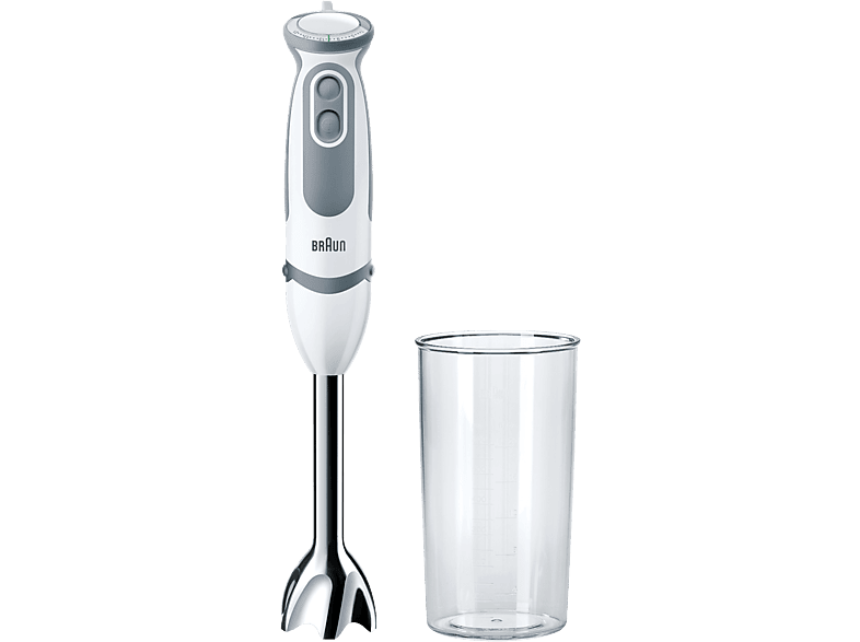 Batidora de mano - Braun Minipimer 5 MQ5200WH, 1000 W, 21 Velocidades, Vaso medidor 600 ml, Blanco
