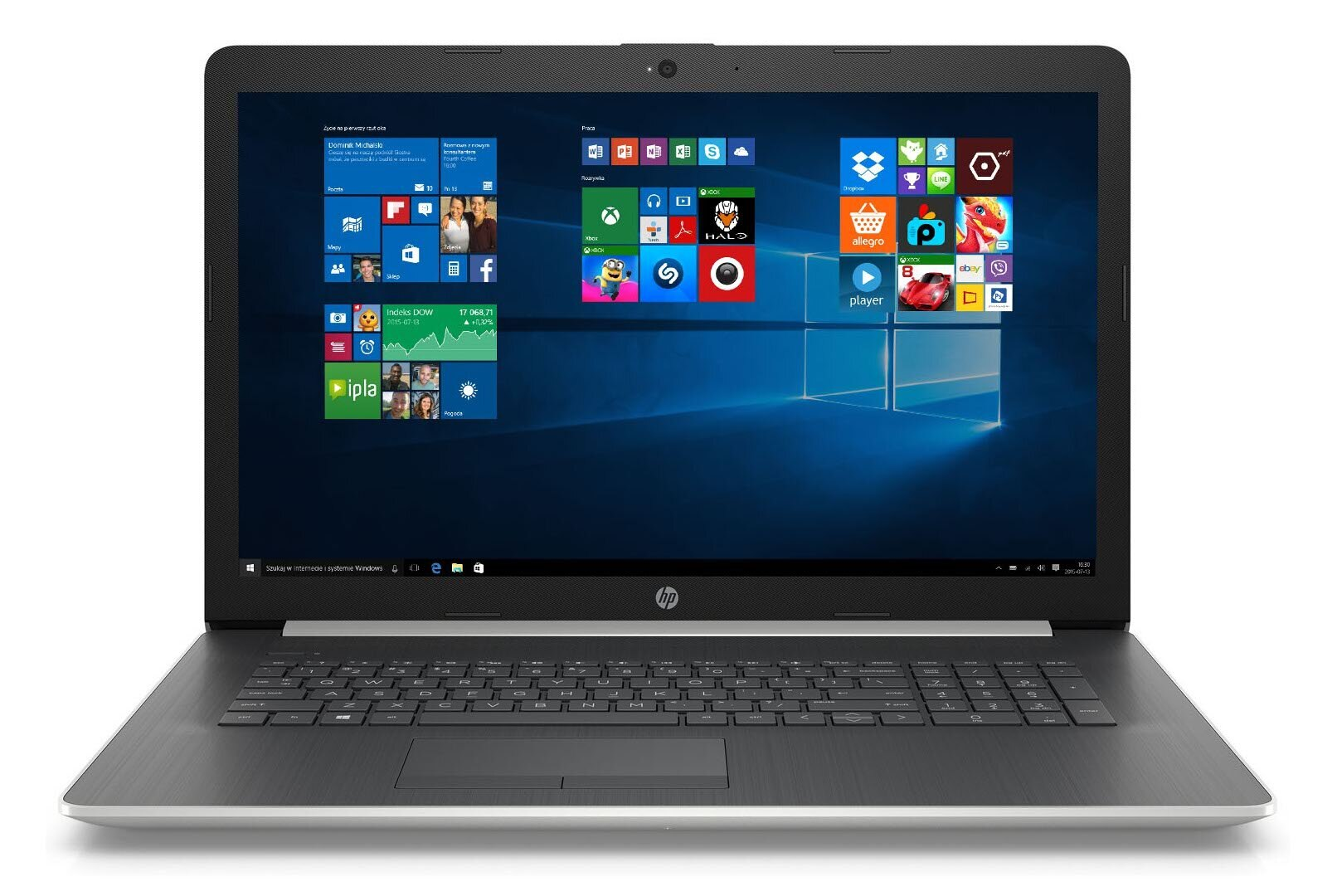 Laptop HP 17-by0009nw N5000/4GB/256GB SSD/INT/Win10H Srebrny