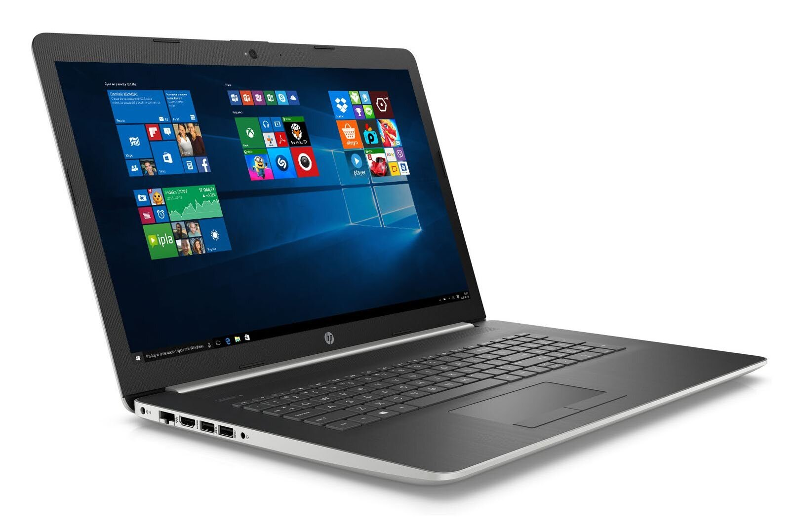 Laptop HP 17-by0009nw N5000/4GB/256GB SSD/INT/Win10H Srebrny