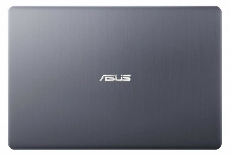 Laptop, widok z góry, ciemnoszary, z logo ASUS.