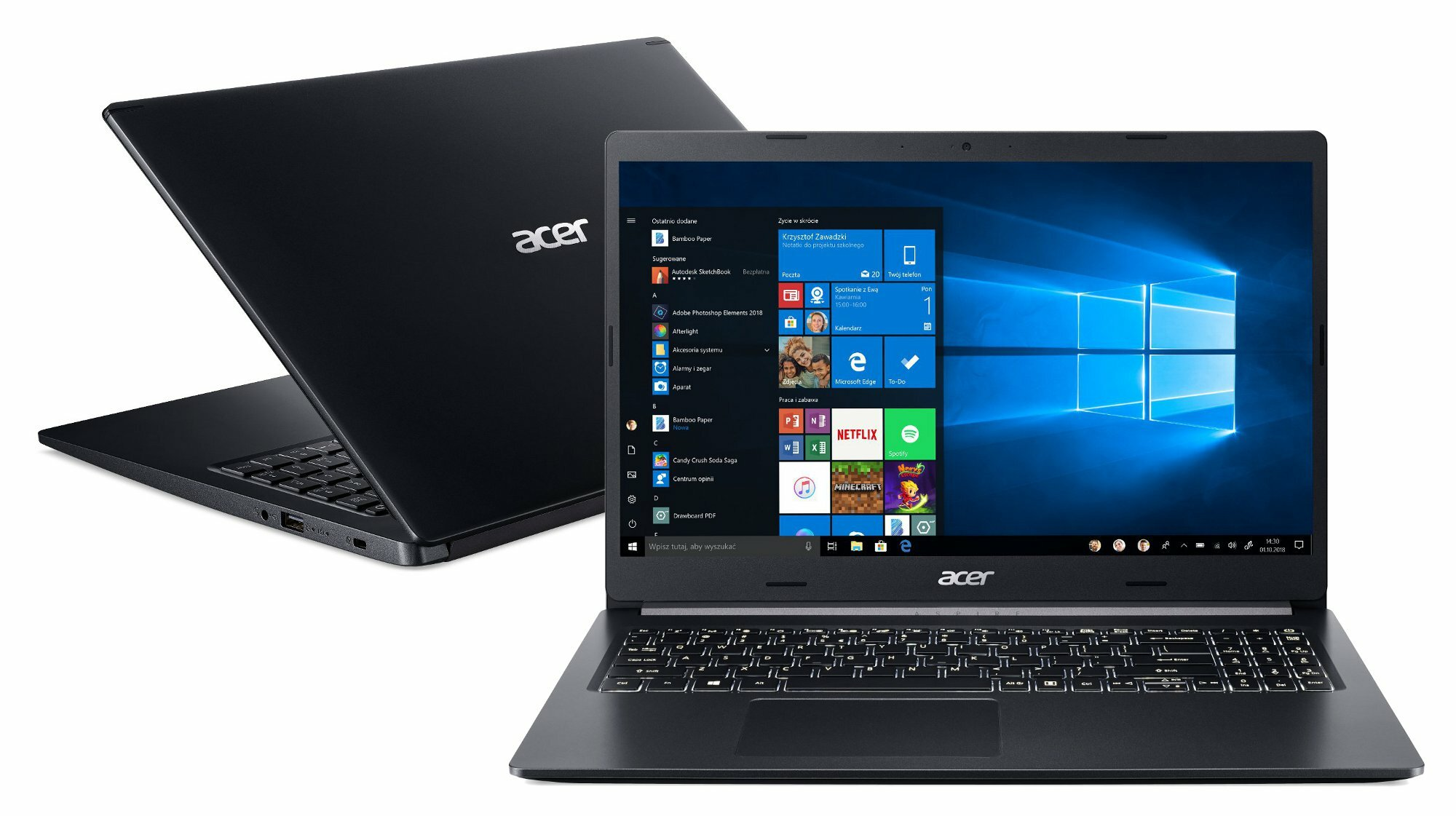 Laptop ACER Aspire 5 A515-54G-50NK NX.HN0EP.001 i5-10210U/8GB/1TB SSD/MX250 2GB/W10H Czarny