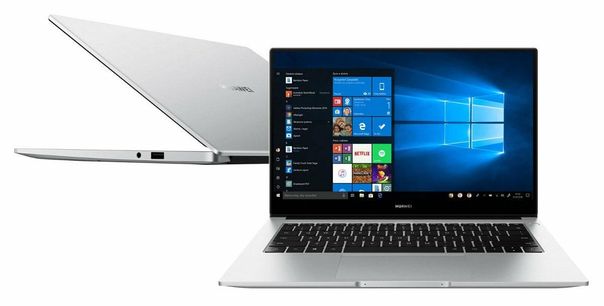 Laptop HUAWEI MateBook D14 (2020) FHD i5-10210U/8GB/256GB SSD/INT/Win10H Srebrny