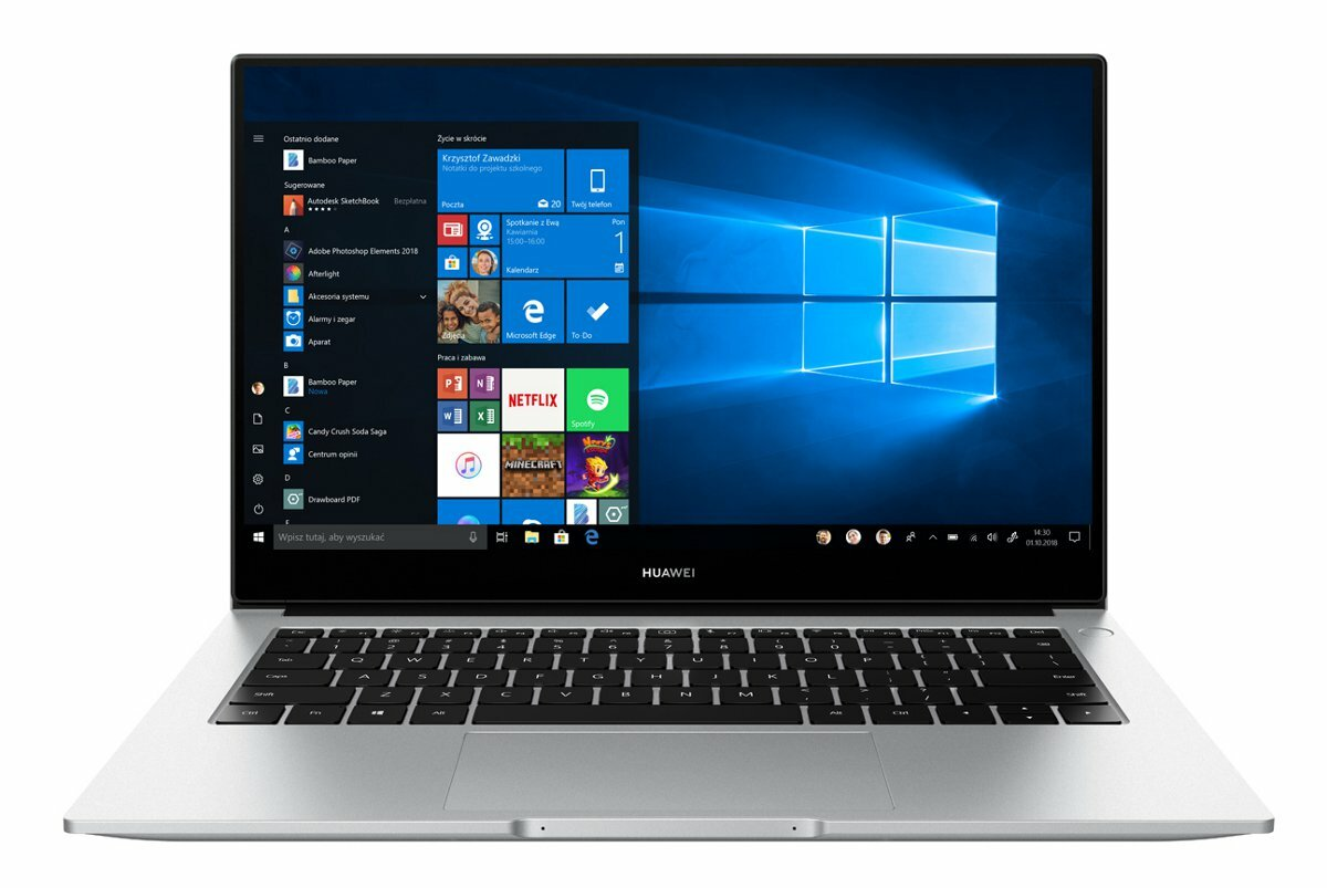 Laptop HUAWEI MateBook D14 (2020) FHD i5-10210U/8GB/256GB SSD/INT/Win10H Srebrny