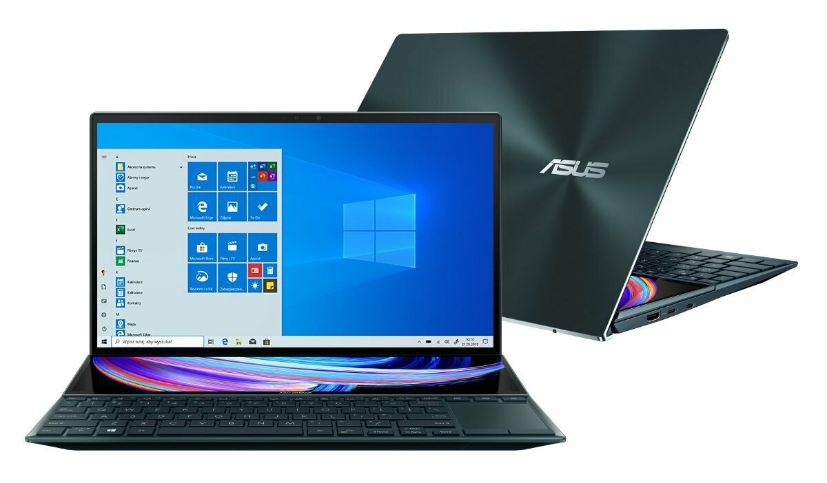 Laptop ASUS ZenBook Duo 14 UX482EA-HY034R FHD Dotykowy i7-1165G7/16GB/512GB SSD/INT/Win10Pro Niebieski (Celestial Blue)