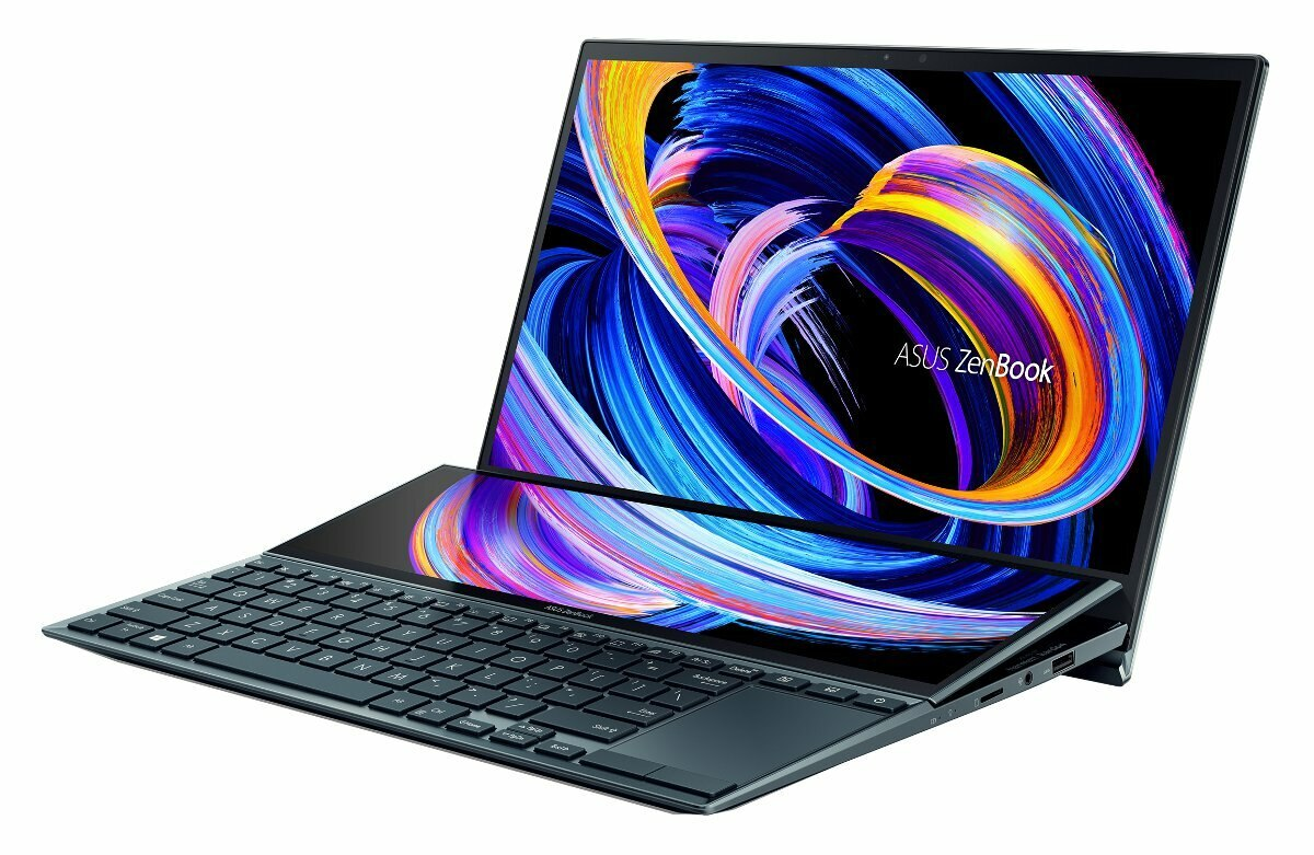 Laptop ASUS ZenBook Duo 14 UX482EA-HY034R FHD Dotykowy i7-1165G7/16GB/512GB SSD/INT/Win10Pro Niebieski (Celestial Blue)