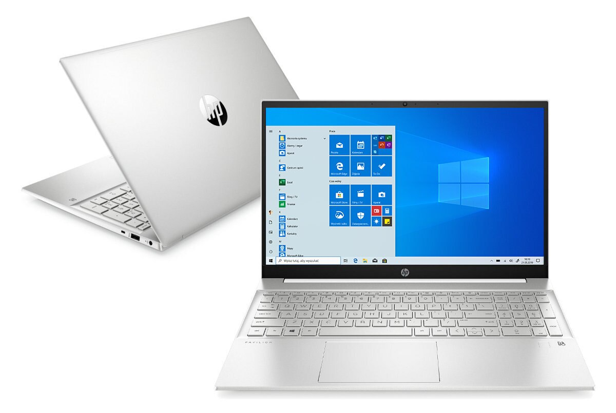 Dwa laptopy, jeden otwarty, drugi zamknięty, pokazujące design i ekran.